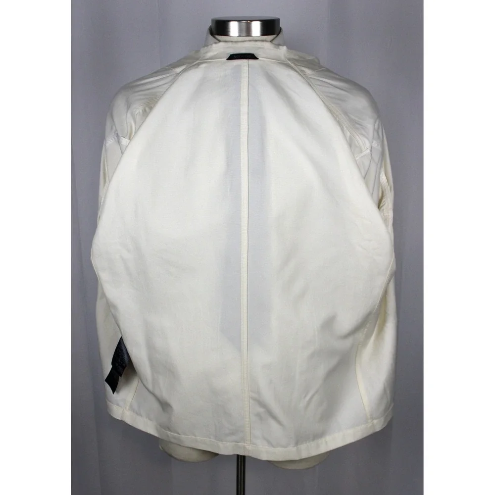 $5400 Giorgio Armani Patch Suit Jacket 50 R Slim Ivory Cotton Utility Blazer
